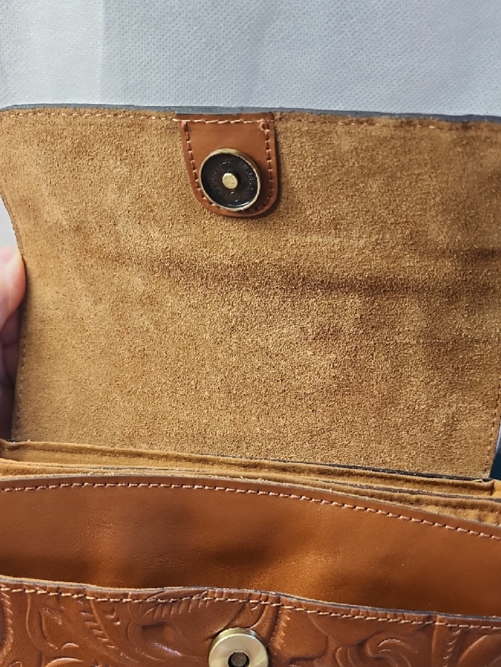 Patricia Nash Embossed Leather Crossbody With Dust Bag- Crossbody New With Tag - Picture 7 of 12